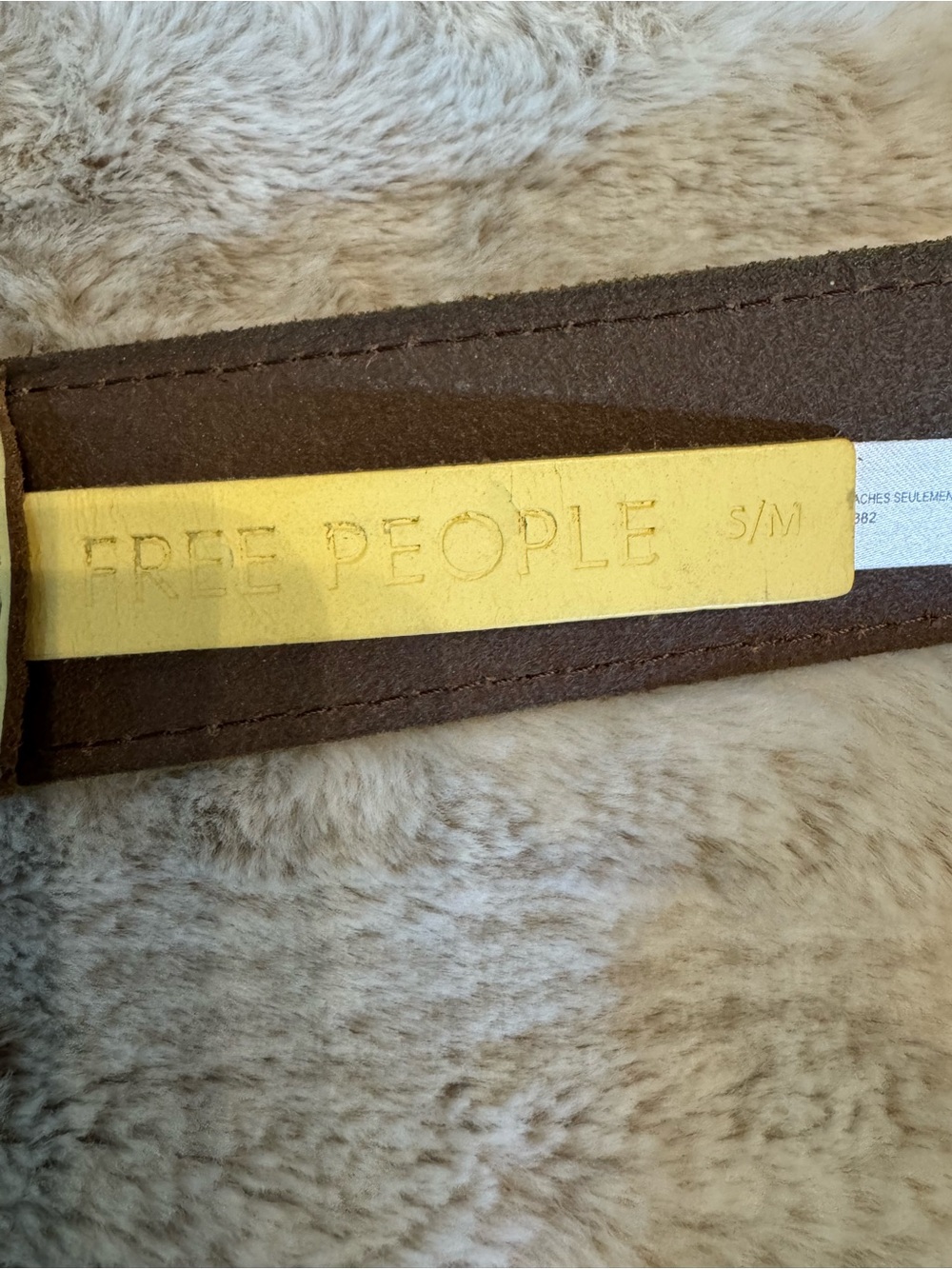 Free People Charlie Leather Belt Light Yellow S/M - Picture 4 of 7